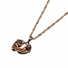 Dames - Rope Oval Ketting met Babyvoetjes Hanger - Rose Gold Plated