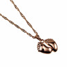 Dames - Rope Oval Ketting met Babyvoetjes Hanger - Rose Gold Plated