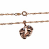 Dames - Rope Oval Ketting met Babyvoetjes Hanger - Rose Gold Plated