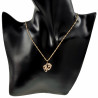 Dames - Rope Oval Ketting met Babyvoetjes Hanger - Rose Gold Plated