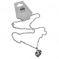 Dames - Rope Oval Ketting met Babyvoetjes Hanger - Gerhodineerd
