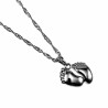 Dames - Rope Oval Ketting met Babyvoetjes Hanger - Gerhodineerd