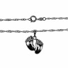 Dames - Rope Oval Ketting met Babyvoetjes Hanger - Gerhodineerd