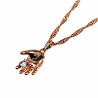Dames - Rope Oval Ketting met Babyhandje Hanger - Rose Gold Plated