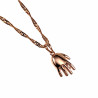 Dames - Rope Oval Ketting met Babyhandje Hanger - Rose Gold Plated