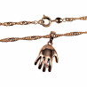 Dames - Rope Oval Ketting met Babyhandje Hanger - Rose Gold Plated