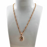 Dames - Rope Oval Ketting met Babyhandje Hanger - Rose Gold Plated