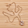 Dames - Rope Oval Ketting met Babyvoetjes Hanger - Rose Gold Plated