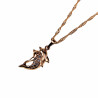 Dames - Rope Oval Ketting met Dolfijnen Hanger - Rose Gold Plated