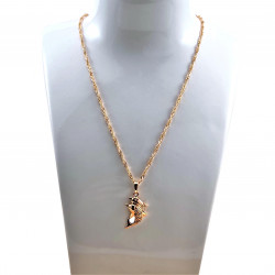 Dames - Rope Oval Ketting met Dolfijnen Hanger - Rose Gold Plated