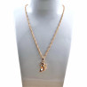 Dames - Rope Oval Ketting met Dolfijnen Hanger - Rose Gold Plated