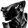 Oorclips Dames - Clip-on Oorbellen met Lichtgrijze Cabochon en Strass