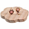 Roségoudkleur Oorclips - Clip-on Oorbellen met Roze Cabochon en Strass