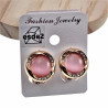 Roségoudkleur Oorclips - Clip-on Oorbellen met Roze Cabochon en Strass
