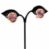 Roségoudkleur Oorclips - Clip-on Oorbellen met Roze Cabochon en Strass