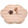 Roségoudkleur - Clip-on Oorbellen met Donkerpaarse Cabochon en Strass