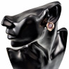 Roségoudkleur - Clip-on Oorbellen met Donkerpaarse Cabochon en Strass