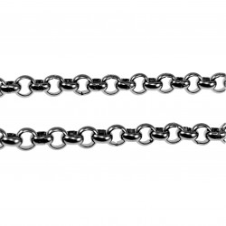 RVS Ketting met Zwarte Schelpparels Strik - Verstelbaar 50cm tot 55cm