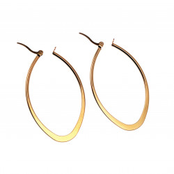∅50mm Oorbellen Dames - Ovaal Desing - Verguld RVS - Oorringen