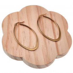 ∅50mm Oorbellen Dames - Ovaal Desing - Verguld RVS - Oorringen