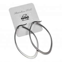 ∅50mm Oorbellen Dames - Ovaal Desing - Gepolijst RVS - Oorringen