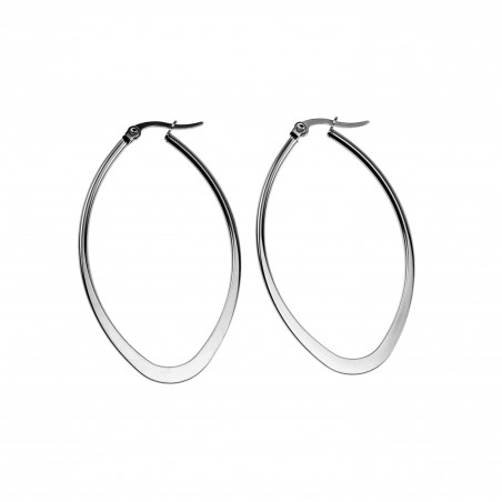 ∅50mm Oorbellen Dames - Ovaal Desing - Gepolijst RVS - Oorringen