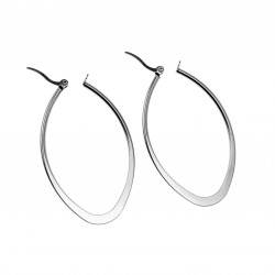 ∅50mm Oorbellen Dames - Ovaal Desing - Gepolijst RVS - Oorringen