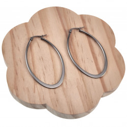 ∅50mm Oorbellen Dames - Ovaal Desing - Gepolijst RVS - Oorringen
