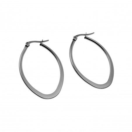 ∅40mm Oorbellen Dames - Ovaal Desing - Gepolijst RVS - Oorringen