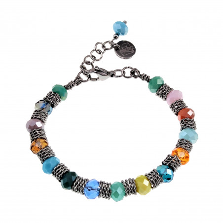 RVS - Kleurrijke Kristallen Armband - 16cm tot 19cm Kralenarmband Dames