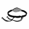 RVS Zilverkleur - Zwarte Macramé Armband - Verstelbaar - Handgemaakt