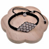 16cm tot 21cm Handgemaakt Zwarte Macramé Armband met RVS Ruit-Design