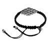 16cm tot 21cm Handgemaakt Zwarte Macramé Armband met RVS Ruit-Design