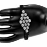 16cm tot 21cm Handgemaakt Zwarte Macramé Armband met RVS Ruit-Design