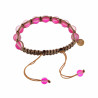 15cm - 19cm Dames Lichtbruin Macramé Armband met Matroze Kristallen