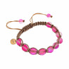 15cm - 19cm Dames Lichtbruin Macramé Armband met Matroze Kristallen