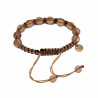 15cm -19cm Dames Kameelbruine Macramé Armband met Matbruine Kristallen