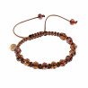 Macramé Armband met Bruine Kristallen - Kameelbruine Shamballa Armband