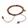 Macramé Armband met Bruine Kristallen - Kameelbruine Shamballa Armband