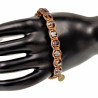 Macramé Armband met Bruine Kristallen - Kameelbruine Shamballa Armband
