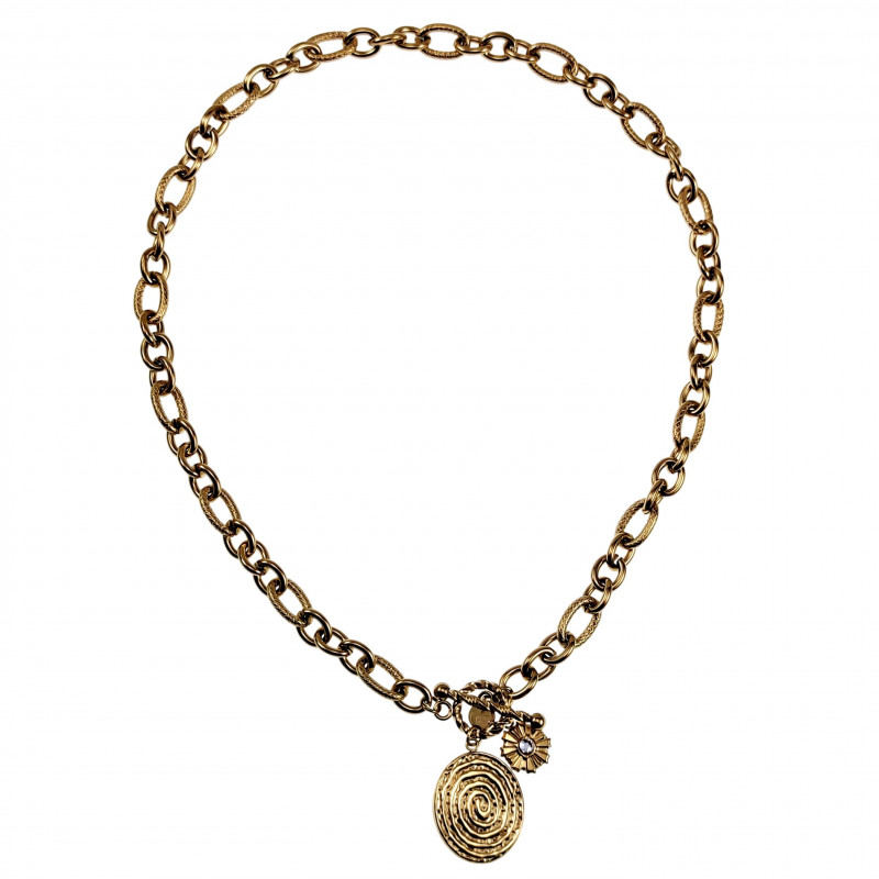 Dottilove Ovale Schakelketting met Slangenhanger - 14k Goud RVS Dottilove Ovale Schakelketting met Slangenhanger - 14k Goud RVS