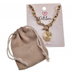 Dottilove Ovale Schakelketting met Slangenhanger - 14k Goud RVS
