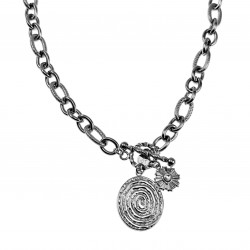 46mm Ketting Dames - RVS Zilverkleur - Ovale Schakelketting met T-Sluiting - Dottilove Ketting met Hangers