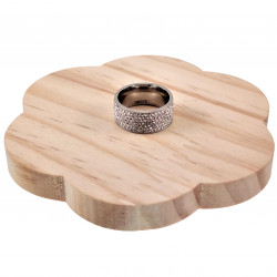Ring Dames - RVS Zilverkleur - 10mm Brede Ring met Zirkoniastenen