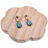 Gold Plated RVS - Open Oorringen met Amazonietsteen - Dames Oorbellen