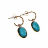 Gold Plated RVS - Open Oorringen met Amazonietsteen - Dames Oorbellen