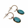 Gold Plated RVS - Open Oorringen met Amazonietsteen - Dames Oorbellen
