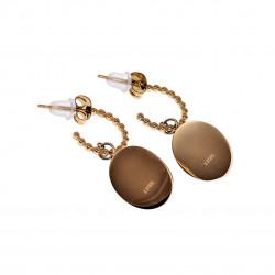 Gold Plated RVS - Open Oorringen met Amazonietsteen - Dames Oorbellen