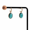 Gold Plated RVS - Open Oorringen met Amazonietsteen - Dames Oorbellen