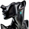 Gold Plated RVS - Open Oorringen met Amazonietsteen - Dames Oorbellen